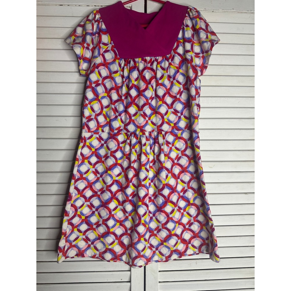 TeaCollection Girls Size 10 Circle Print Dress. Short Sleeve Pre Owned